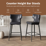 Modern Bar Stools With Upholstery And Metal Footrest (Set of 2)