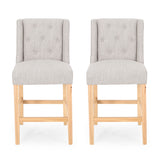 Vienna - Contemporary Fabric Tufted & Wingback Counter Stools (Set of 2)