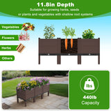 Raised Garden Beds Outdoor, Polypropylene Planter Boxes Outdoor For Vegetables, Flowers, Herbs, Garden Box With Drain Outlet, Heat And Frost Resistant Planters - Black / Brown