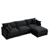 Contemporary Modular Sectional Sofa Set With Movable Ottoman