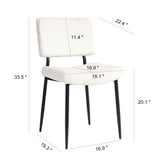 Modern Upholstered Dining Chair With Metal Legs