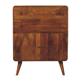 Curved Nordic Charm Cabinet - Brown