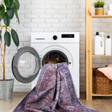 Maval - 6' X 9' Washable Area Rug - Burgundy