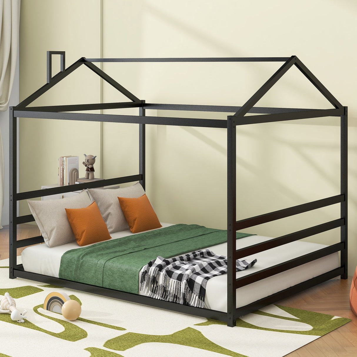 Metal House Shape Platform Bed