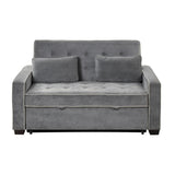 Upholstered Sleeper Bed Sofa With Dual USB Charging, Adjustable Backrest