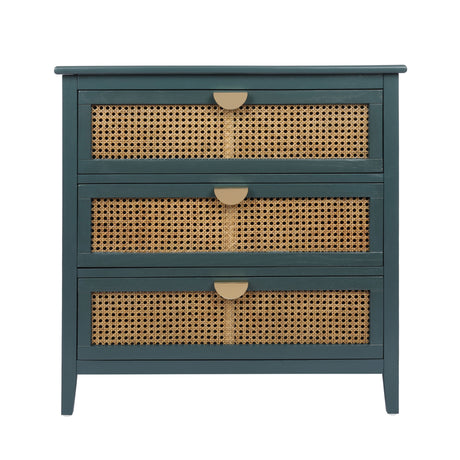 3 Drawer Cabinet, Natural Rattan, American Furniture