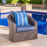 Nimbus - Outdoor Swivel Club Chair With Rattan Wicker Cover