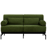 Modern Loveseat Sofa 2 Seater With USB Ports, Cylindrical Armrests