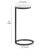 Cerro - Round Accent Table - Antique Bronze / White Marble