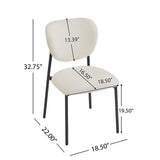Modern Upholstered Dining Chairs With Metal Legs (Set of 2) - Beige