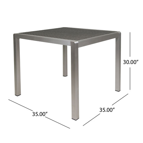 Outdoor Square Dining Table With Aluminum Frame