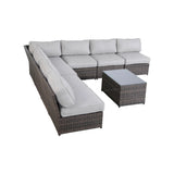 Comfortable Modern Patio Rattan Sectional Set With Cushions