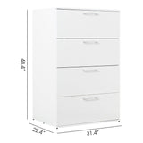 Bliss - Glossy 4 Drawer Jumbo Chest With Extra Deep Storage