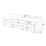 Stylish Chenille Sofa With Storage Seat And Cylindrical Backrest