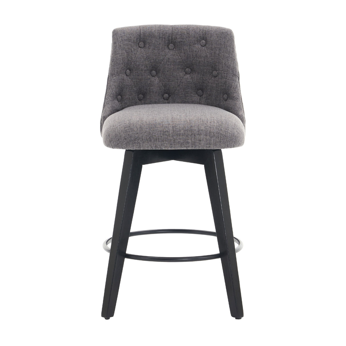 Swivel Bar Stools & Button Tufted Back (Set of 2)