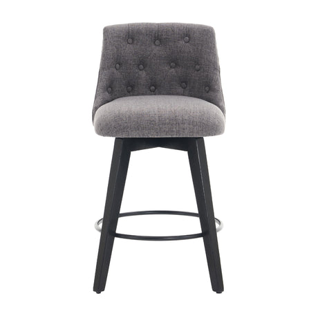 Swivel Bar Stools & Button Tufted Back (Set of 2)