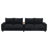 Modern 4 Seater Corduroy Sofa Couch With USB Ports And Hidden Storage