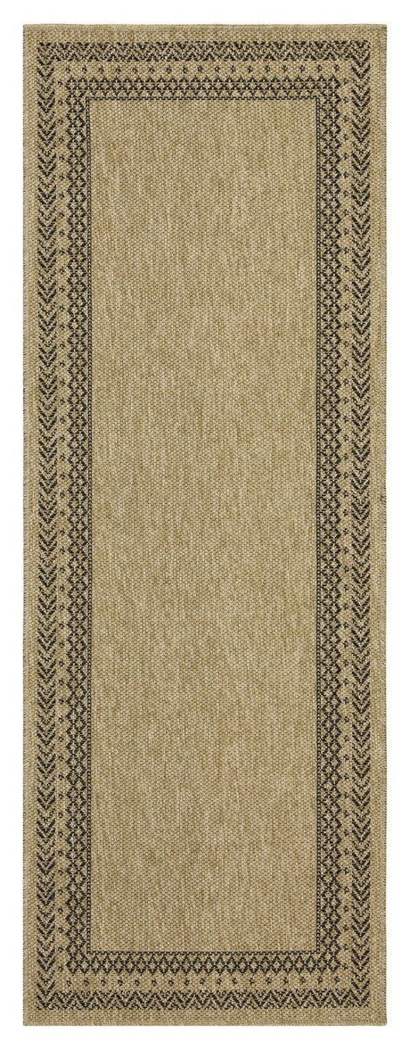 Earth - 5'3" X 7'3" Polypropylene Indoor, Outdoor Area Rug - Jute / Black