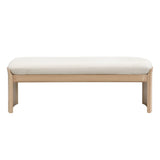 Footstool With Soft Cushion For Living Room - Beige / Natural
