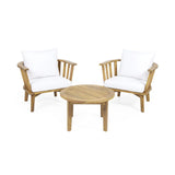 Patio Furniture Set, Outdoor Acacia Wood Patio Club Chair With Table