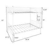 Space Saving Bunk Bed With Metal Frame And Ladder