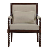 Philippe - Accent Arm Chair With Backrest - Beige / Brown