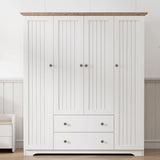 4 Door Wardrobe Armoire With 2 Drawers