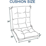 2 Piece High Back Patio Chair Cushion Set