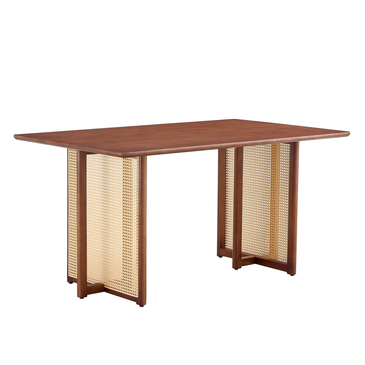 Dining Table With Imitation Rattan Design For Dining Room