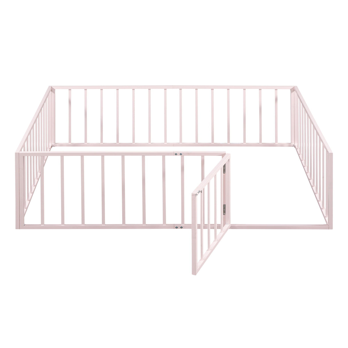 Metal Floor Bed Frame With Fence And Door