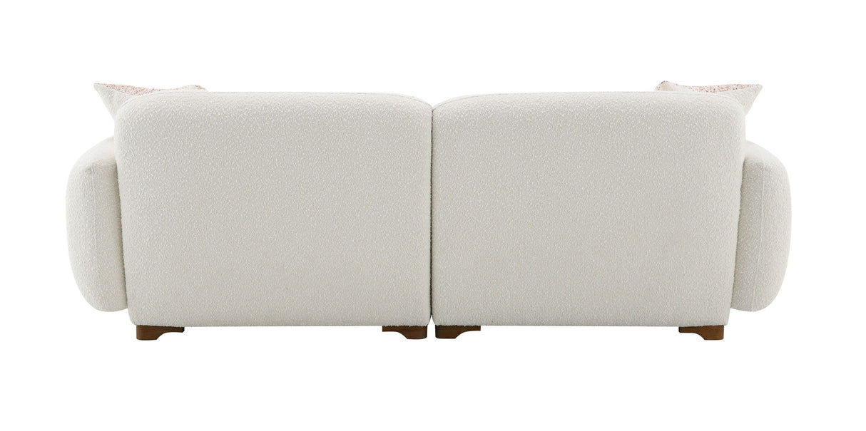 Darius - Boucle Sofa With 2 Toss Pillows - Beige