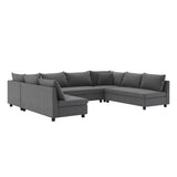 Modular Sectional Reversible U Shaped Couch Set, Free Combination Minimalist Style Oversized 8 Seat Convertible Sofa
