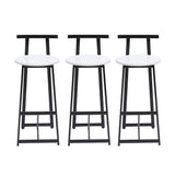Modern Bar Stools With Backrest For Kitchen (Set of 3)