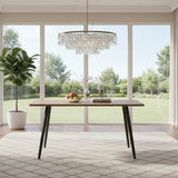 Modern Minimalist 47" Wood Dining Table With Metal Legs For 4 - Wood