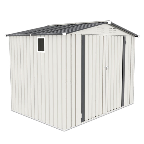 Garden Tool Shed Metal Storage Shed With Peaked Roof Waterproof Lockable Door