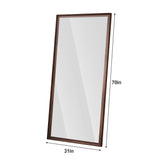 Vintage Full Length Mirror Wall Mounted With Faux Wooden Frame - Brown
