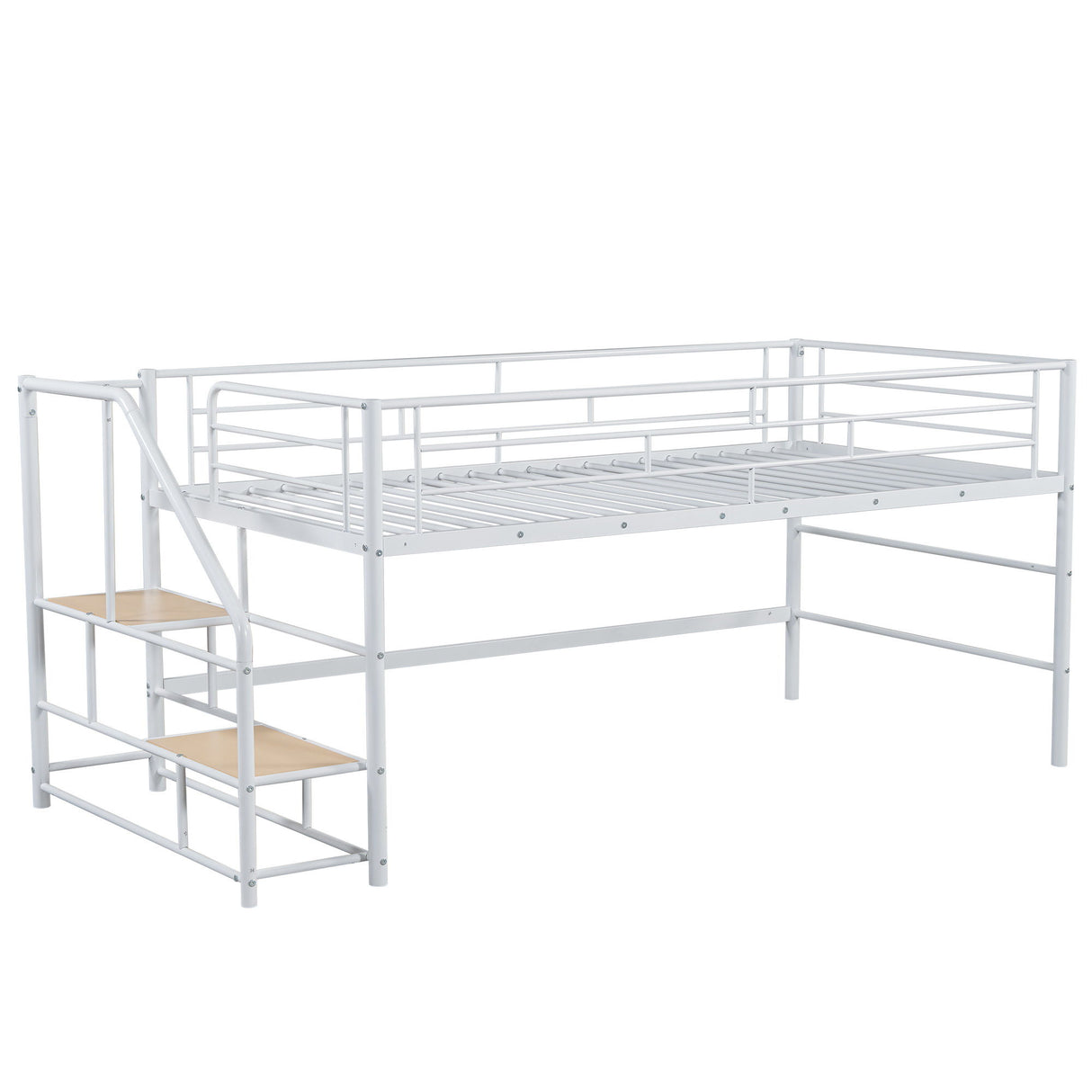 Loft Bed With Storage Stairs And Metal Frame