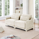 Elegant Sofa With Ergonomic Design And Lumbar Pillows