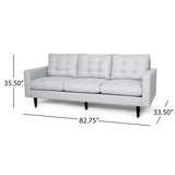 Jenny - Contemporary Tufted Fabric 3 Seater Sofa
