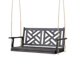 Alejandro - Acacia Wood Porch Swing With Slat Panel Seating