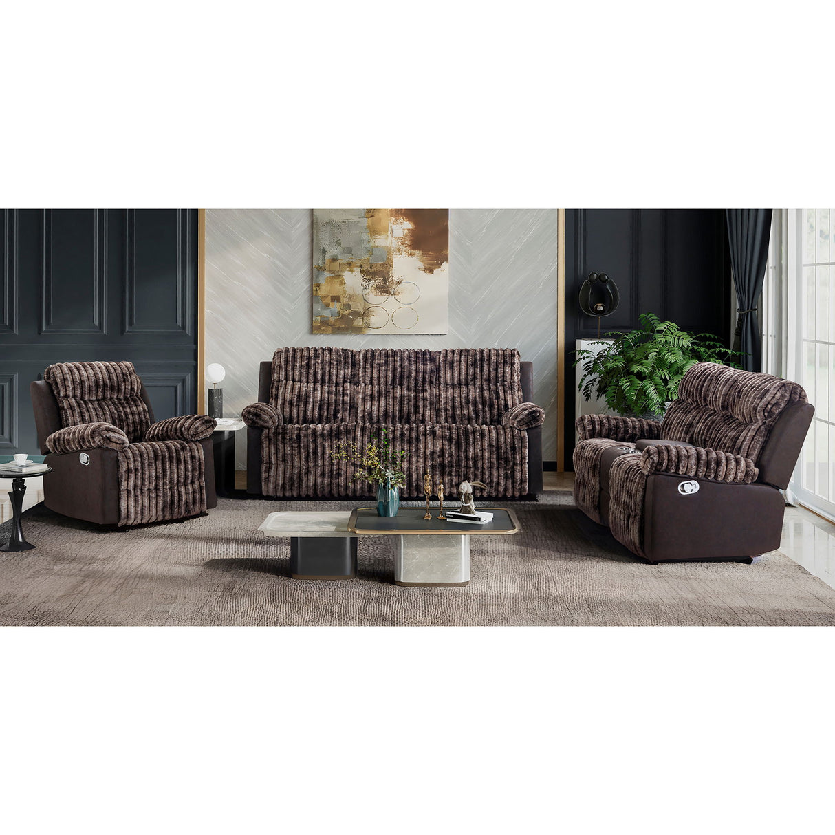 Bruni - Console Reclining Loveseat With Manual Recline