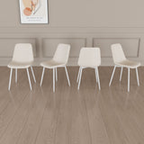 Modern Kitchen Dining Chairs (Set of 4) With Linen Padding And Sturdy Metal Legs - Beige