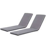 2 Pieces Set Outdoor Lounge Chair Cushion Replacement Patio Furniture Seat Cushion Chaise Lounge Cushion - Antique Gray / White