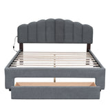Upholstered Platform Bed With Drawer