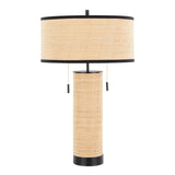 Cylinder - Rattan Contemporary Rattan Table Lamp