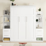 Murphy Wall Bed With Shelves, Drawers And LED Lights