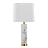 Marabella - Contemporary Marble Table Lamp (Set of 2) - Brass / White