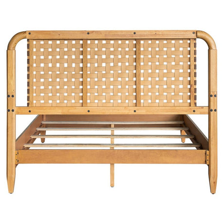 Queen Bed With Caramel Maple Wood - Natural