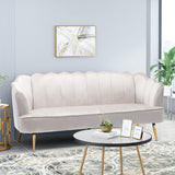 Modern Glam 3 Seater Sofa With Velvet Texture