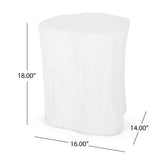 Outdoor, Lightweight Concrete Side Table - Antique White